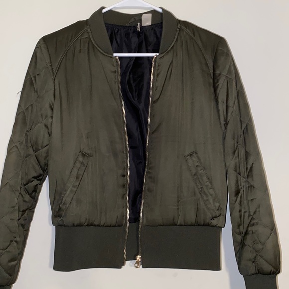 H&M Jackets & Coats Hm Bomber Jacket Olive Green Poshmark